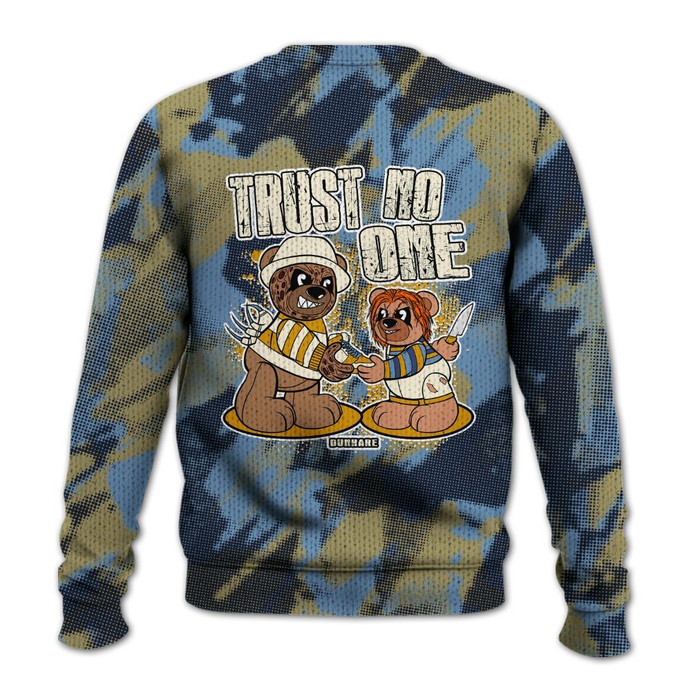 Knitted Sweater To Match High OG First In Flight 1s - Trust No One Bear Abstract Halftone