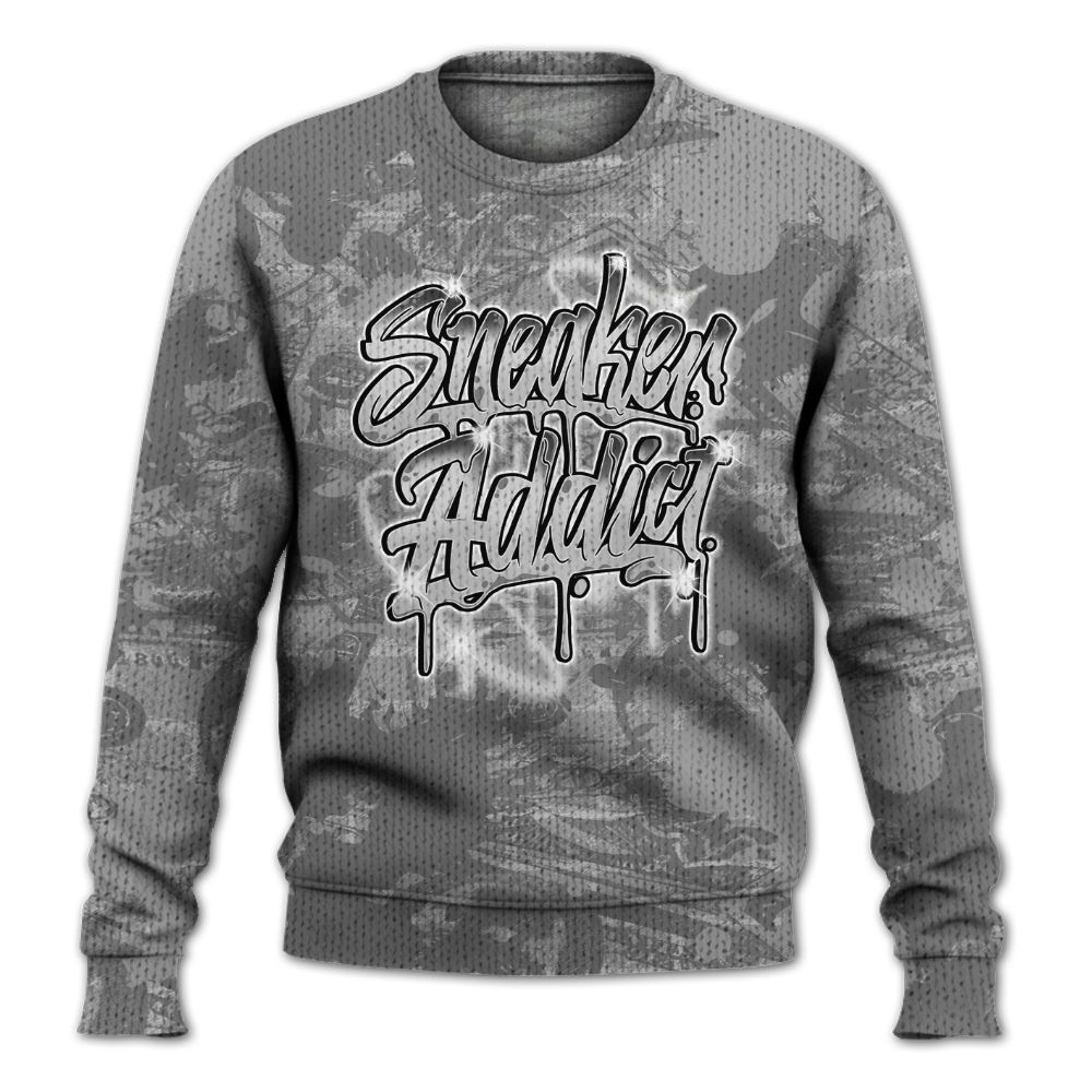 Knitted Sweater To Match Black Wolf Grey 12s - Addiction Sneakers Graphic Street Art