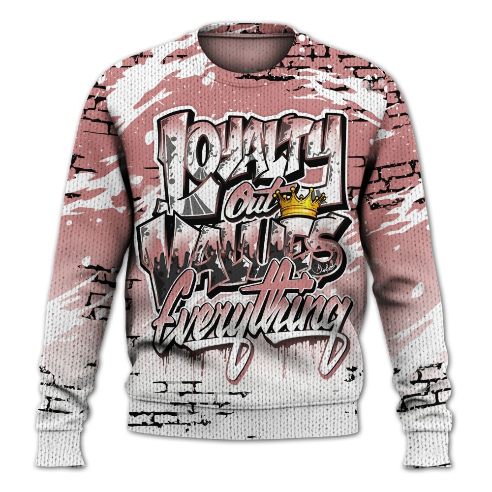 Knitted Sweater To Match Low OG Rust Pink 1s - Values Of Loyalty Drip