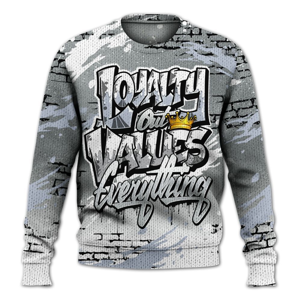 Sweater To Match White Metallic 2026 5s - Values Of Loyalty Drip Graphic