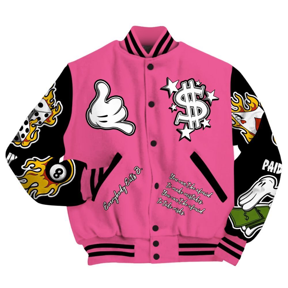 Varsity Jacket To Match Air Max SNDR Hyper Pink - Everybody Paid In Full Graphic All Over Print