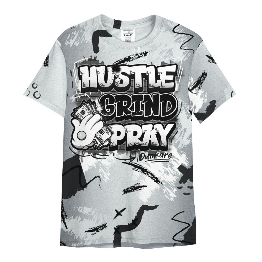 Shirt To Match Cap And Gown 6s - Hustle Grind Pray Graphic Street Style All Over Print