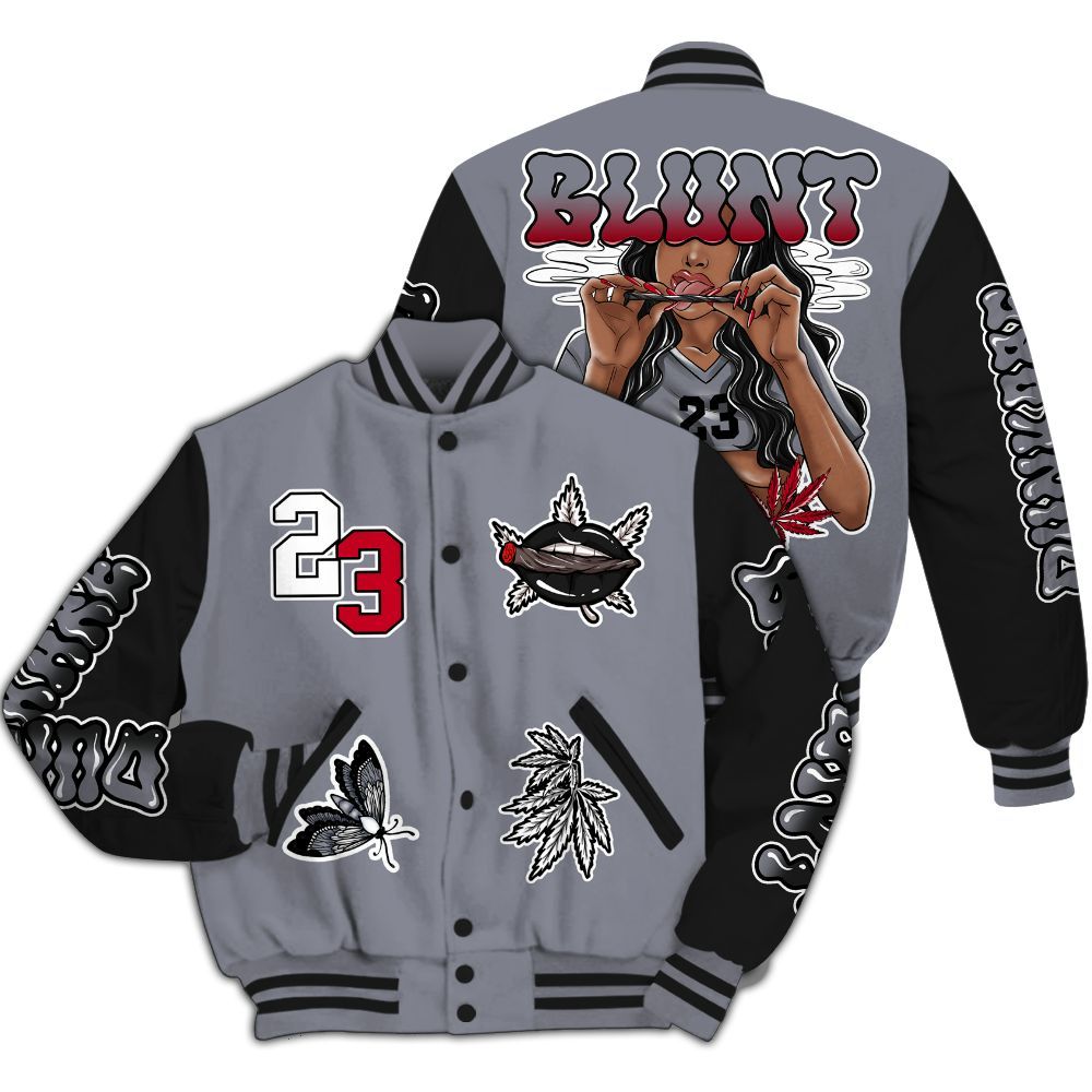 Varsity Jacket To Match Retro Black Flint 13s - Bluntz Unique All Over Print