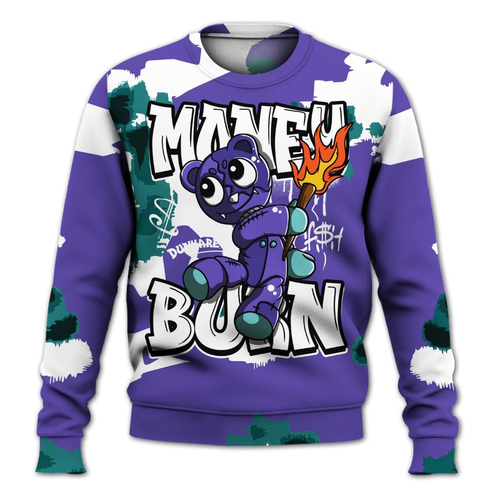 Sweatshirt To Match Low Hornets 1s - Money Burn Retro All Over Print