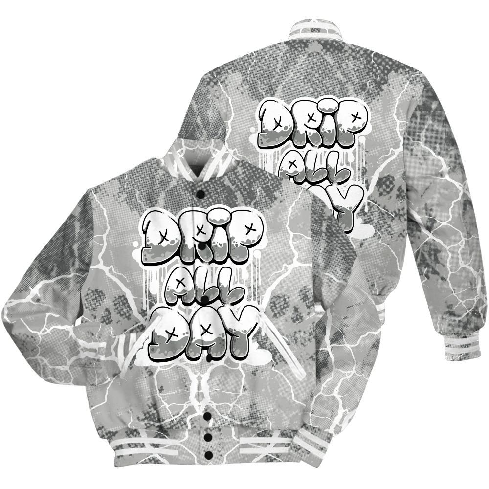 Varsity Jacket To Match Retro Wet Cement 4s Shirt - DRIPPIN Days Graphic Halloween All Over Print