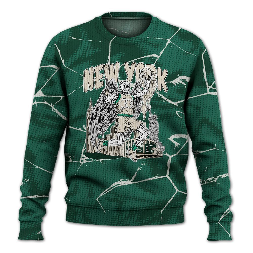 Knitted Sweater To Match Oxidized Green 4s - Ewing Era Skeleton Crack