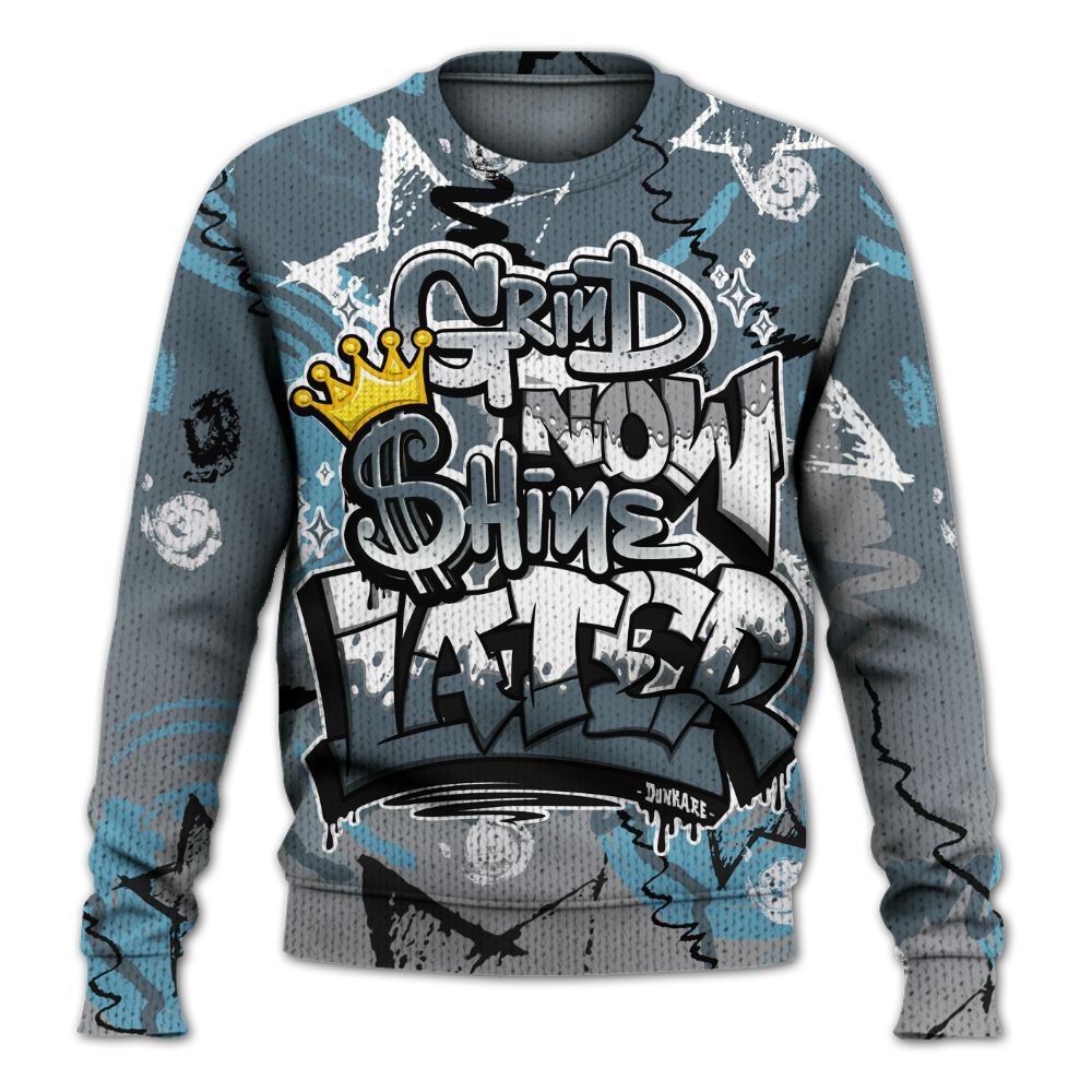 Sweater To Match Retro Light Graphite Wolf Grey 5s - Grind Shine Later Drip Graphic