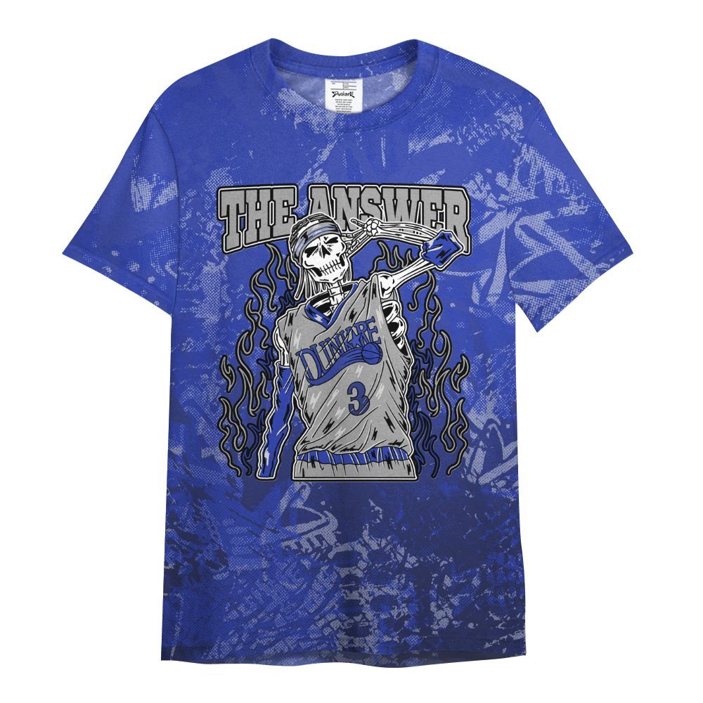 Shirt To Match Air Max Plus Black Racer Blue - Allen Answer Skeleton Heart All Over Print
