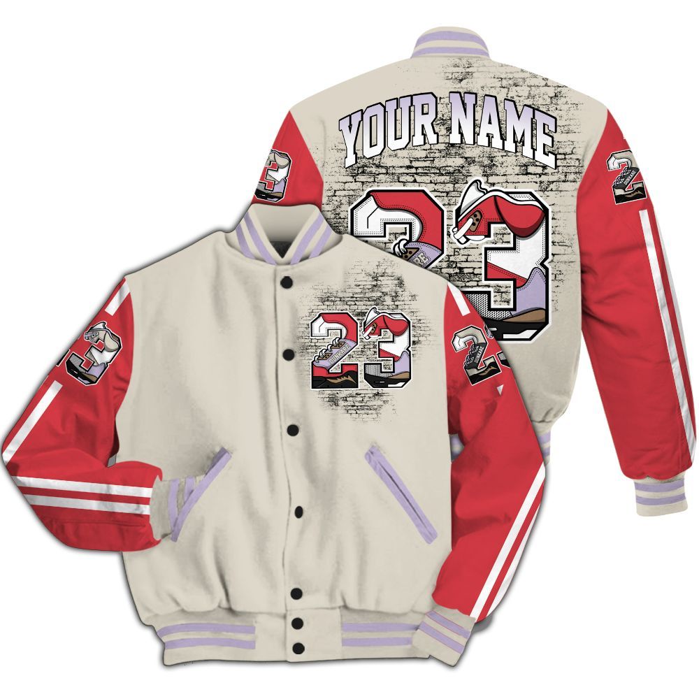 Varsity Jacket To Match Peanut Butter Jelly 5s - Custom Name 23 5s All Over Print