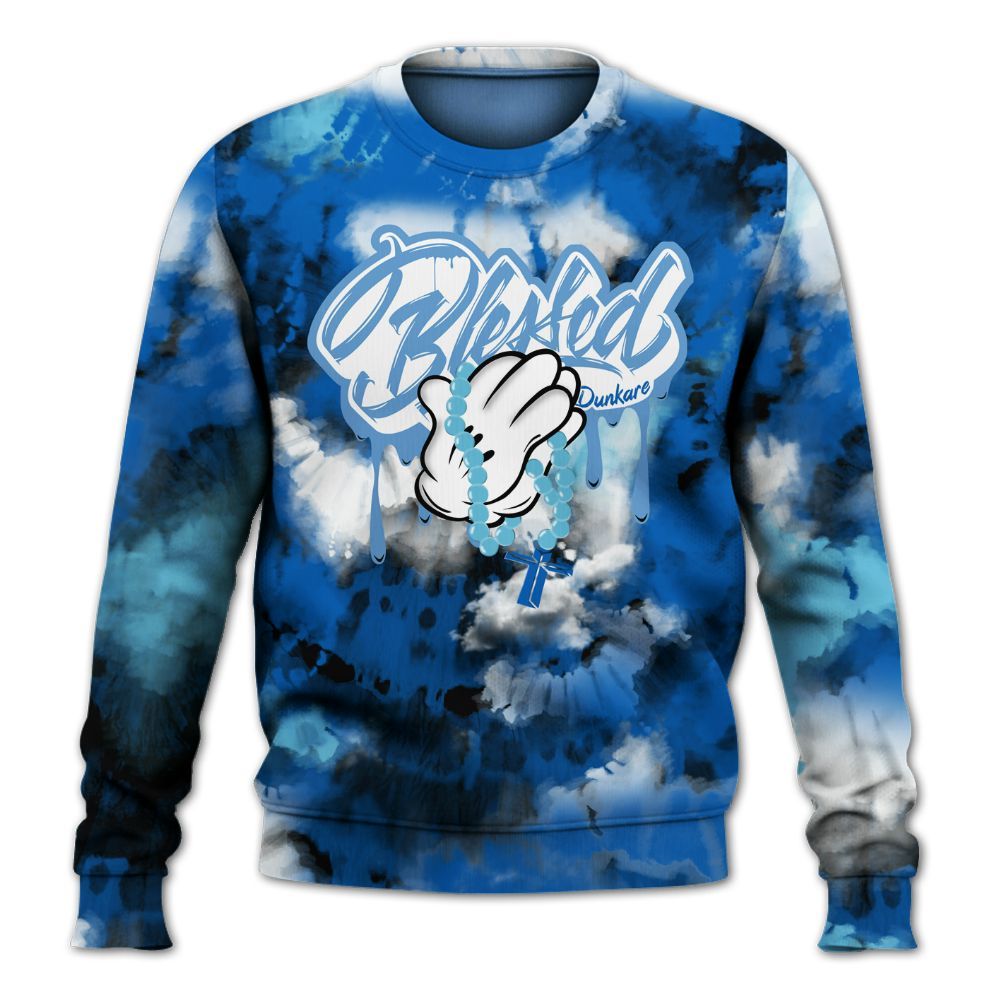 Sweatshirt To Match Dunk Low Argon - God Blessed Tie Dye All Over Print