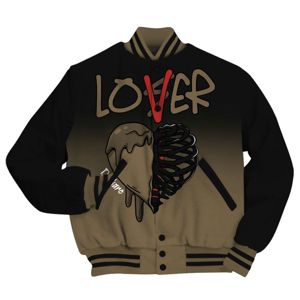 Varsity Jacket To Match Olive 9s Shirt, Loser Lover Dripping All Over Print