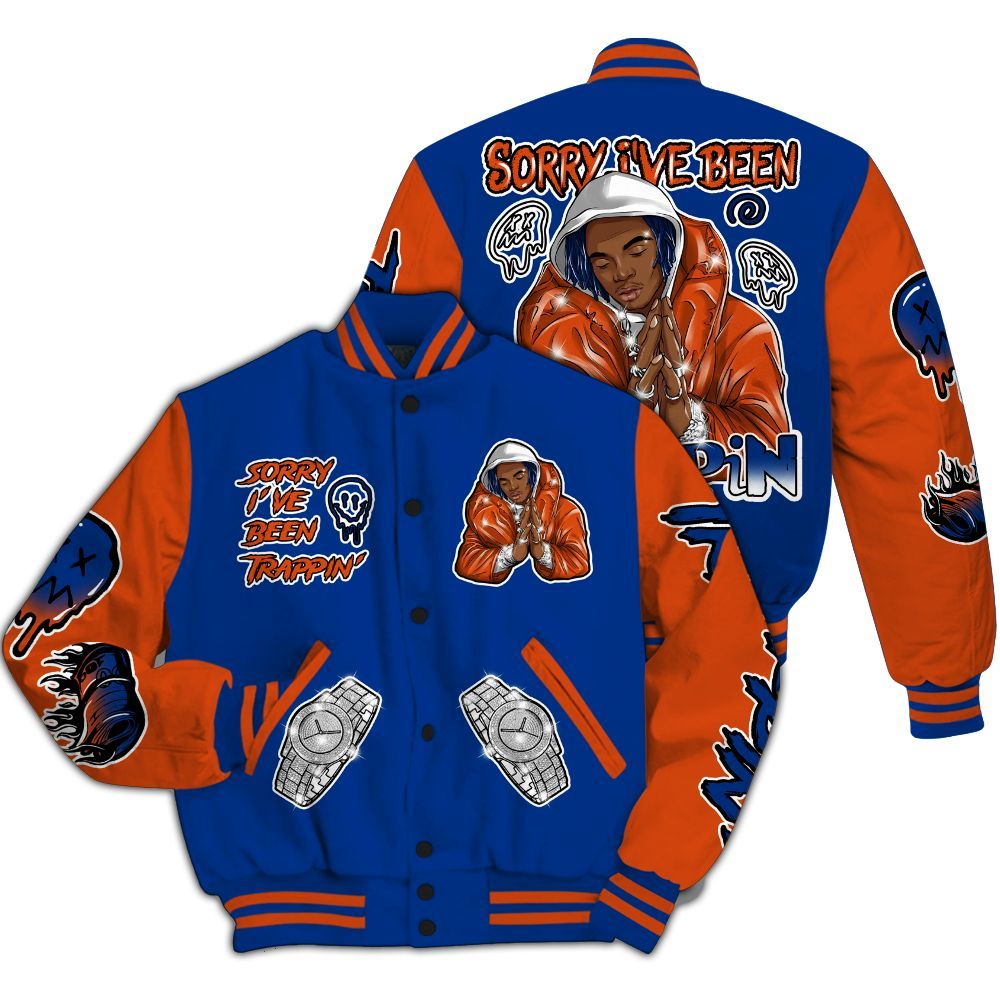 Varsity Jacket To Match Mid Knicks 1s - Trappin' Unique All Over Print