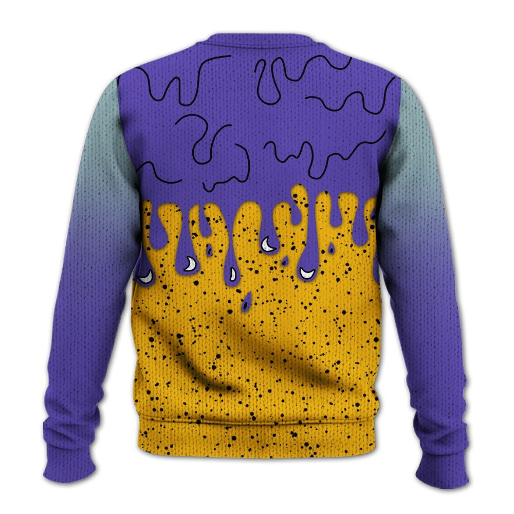 Sweater To Match Imperial Purple 4s - Snake Trust No One Drip Graphic