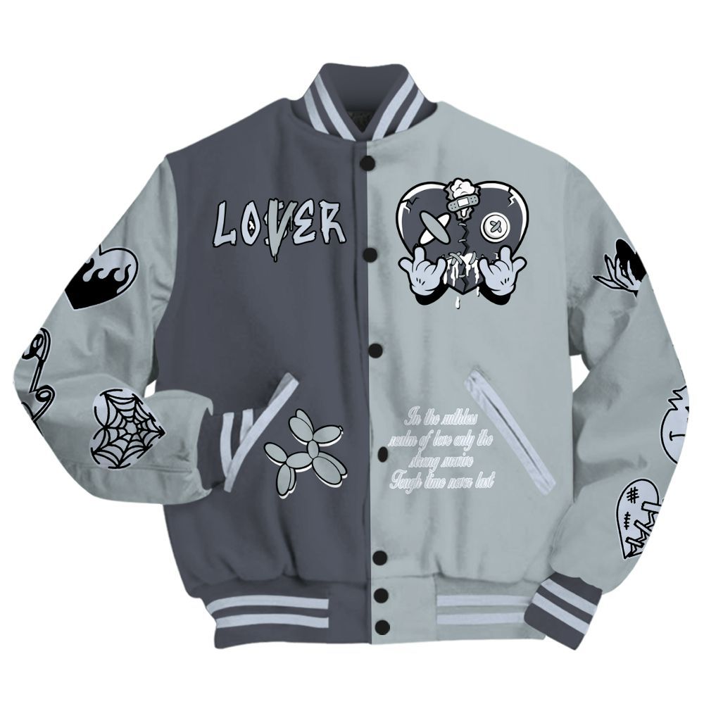 Varsity Jacket To Match Retro Wolf Grey 5s - Loser Lover Heartbreak All Over Print