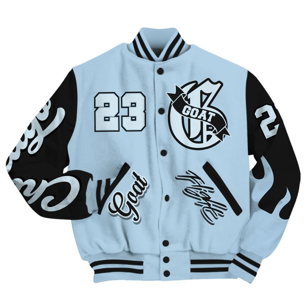 Varsity Jacket To Match Foamposite One Psychic Blue - The G.O.A.T Streetwear All Over Print