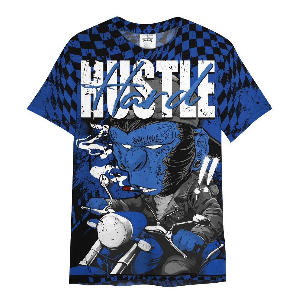 Shirt To Match Air Foamposite One Royal - Hustle Hard Monkey All Over Print