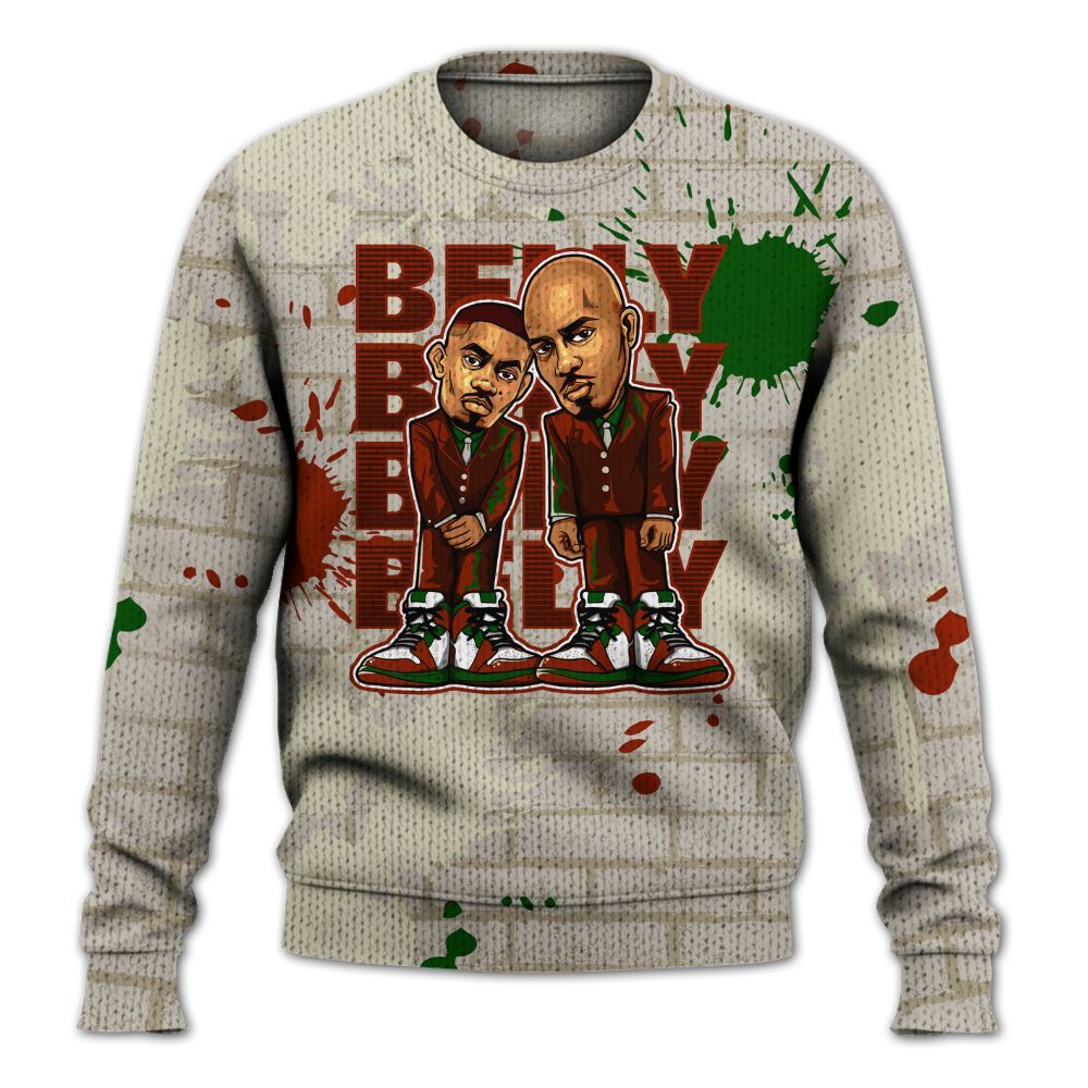 Knitted Sweater To Match El Grito 5s - Belly Sneakers Graphic Halloween