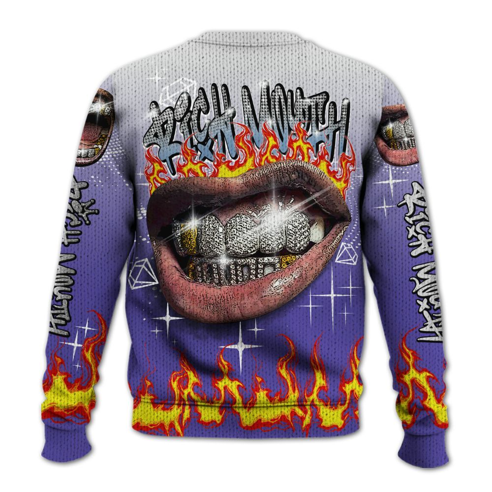 Knitted Sweater To Match Retro Concord 5s - Rich Mouth Fire Rap Retro 90s