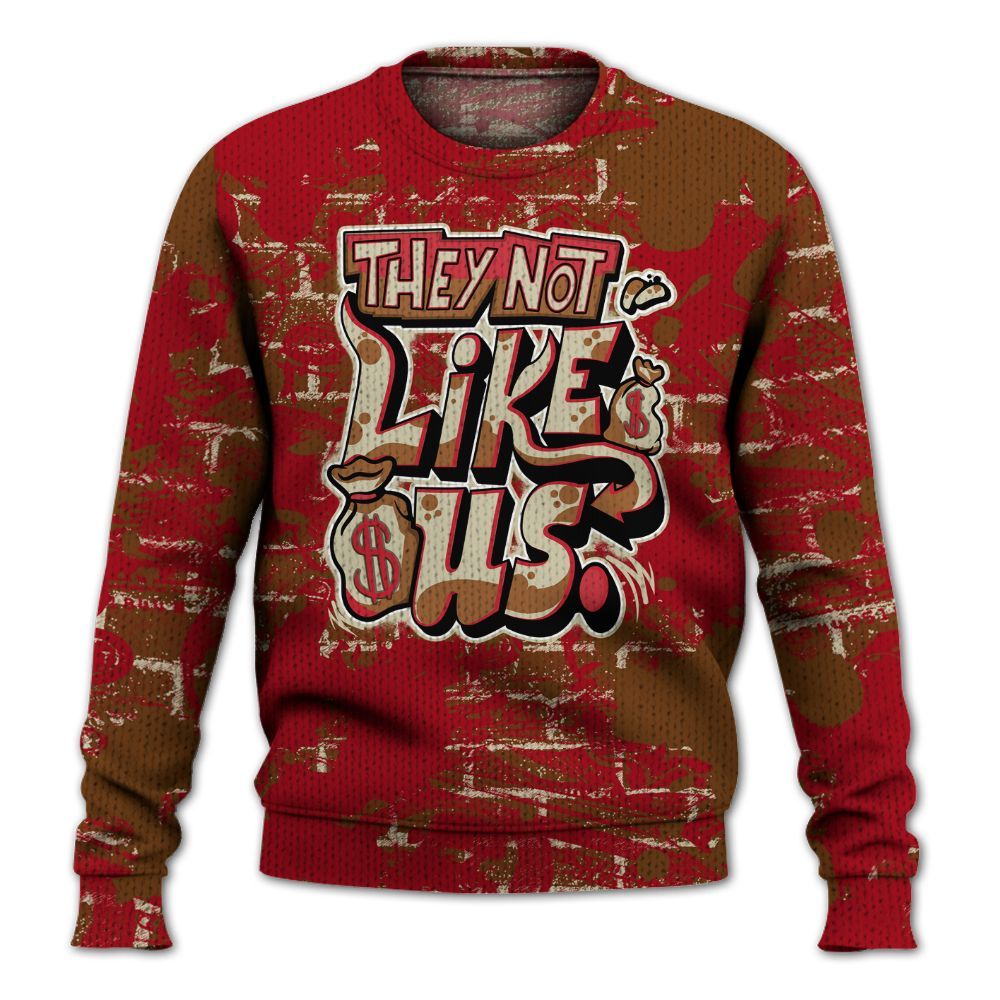 Knitted Sweater To Match Archaeo Brown 5s - Dislike Us Graphic Street Art