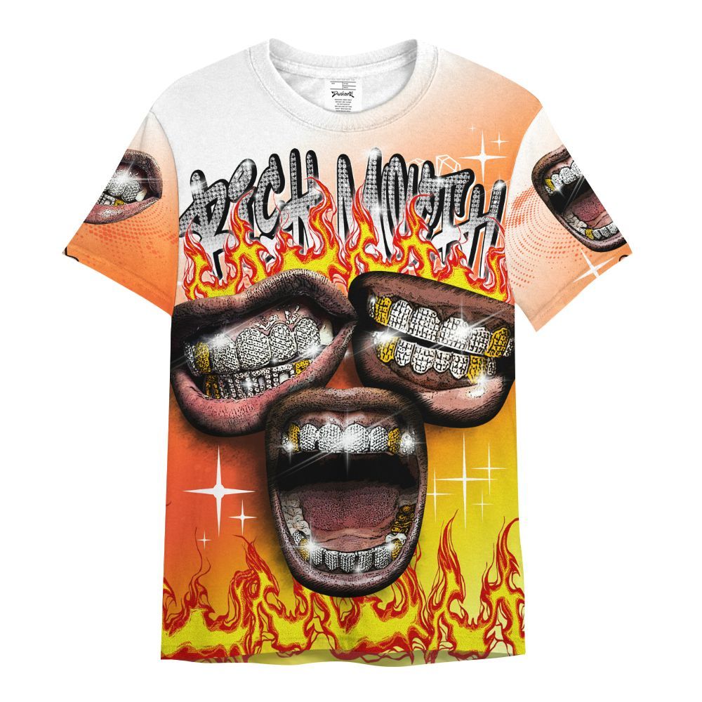 Shirt To Match Dunk High Candy Corn - Rich Mouth Fire Rap Retro 90s All Over Print