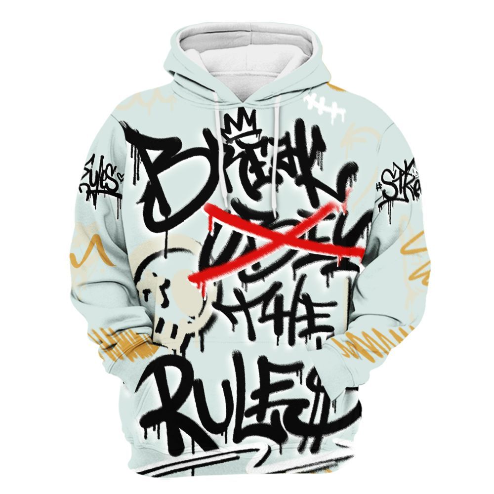 Hoodie To Match Pure Platinum 4s - Break Rules Streetwear All Over Print