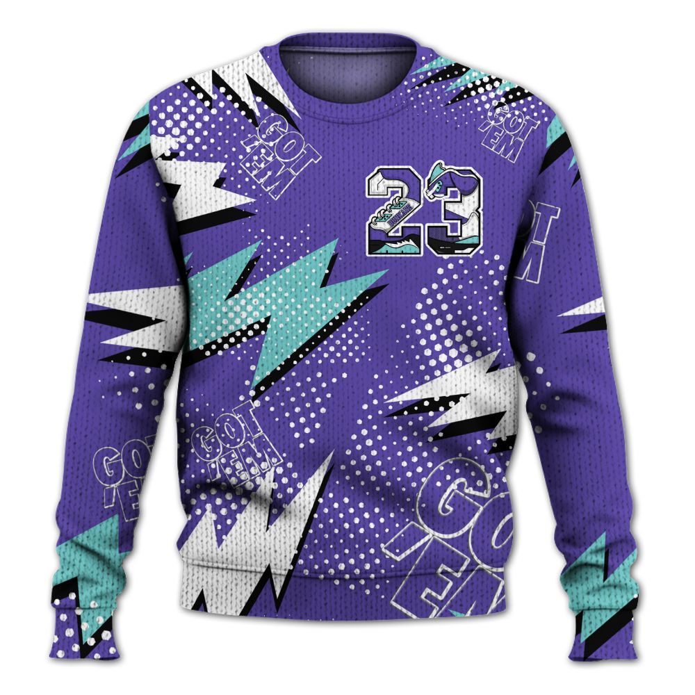 Knitted Sweater To Match Low Hornets 1s - Custom Name Number 23 5s