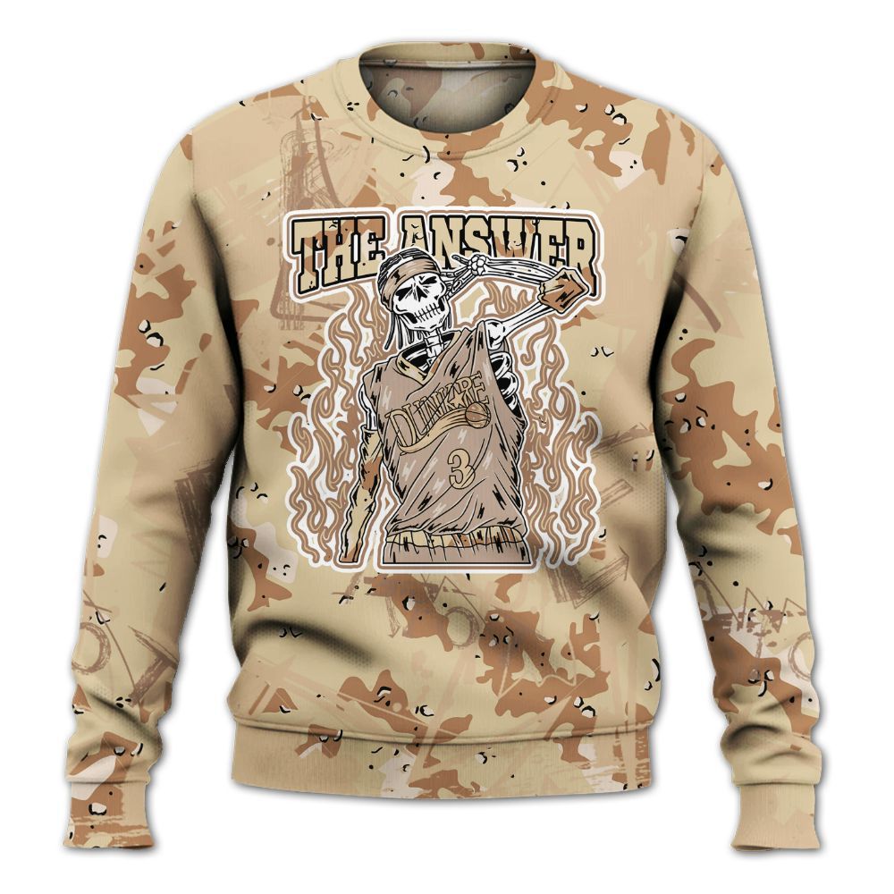 Sweatshirt To Match Desert Camo 3s - Allen Answer Skeleton Messyz All Over Print