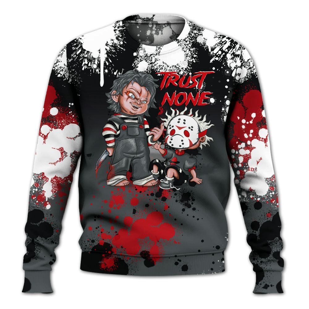 Sweatshirt To Match Black RM Nigel Sylvester 4s - Trust No One Scary All Over Print