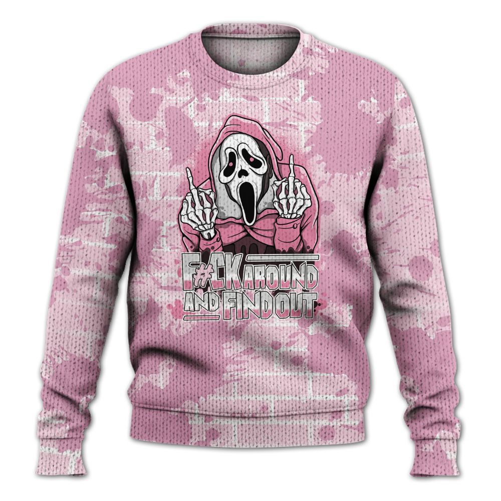 Knitted Sweater To Match Orchid 4s - F#CK And Find Out Graphic Halloween