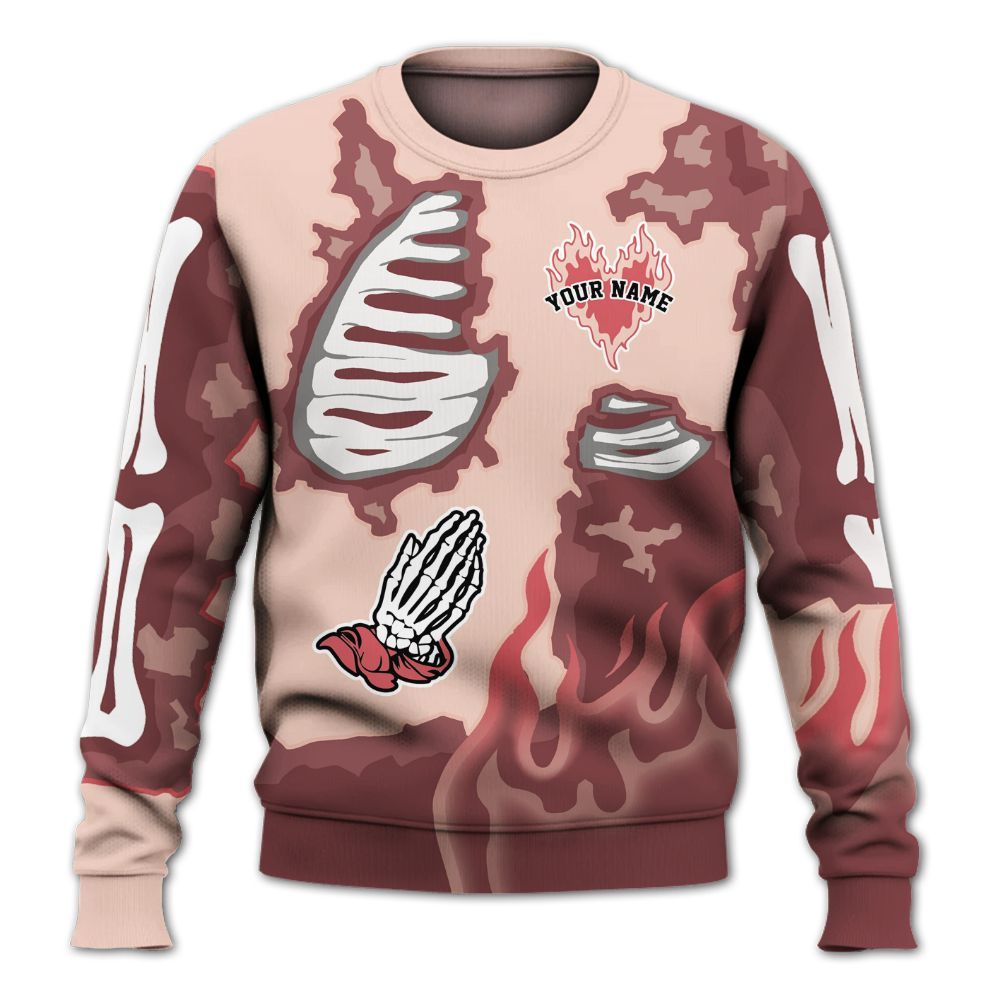 Sweatshirt To Match Washed Coral 2s Shirt - Dislike Us Graphic Burning Custom Name All Over Print