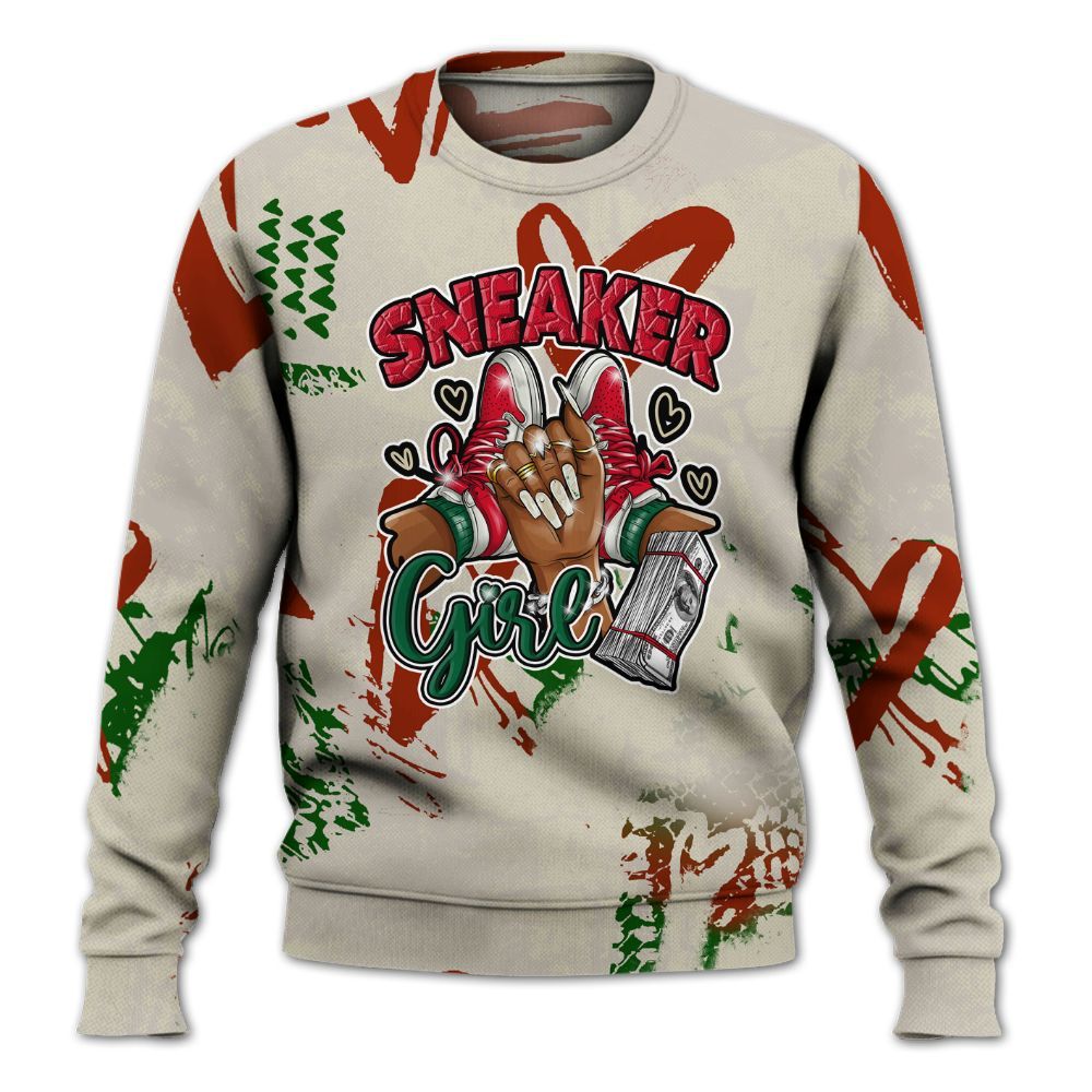 Sweatshirt To Match El Grito 5s - Sneakerz Girlz Heart Grunge All Over Print