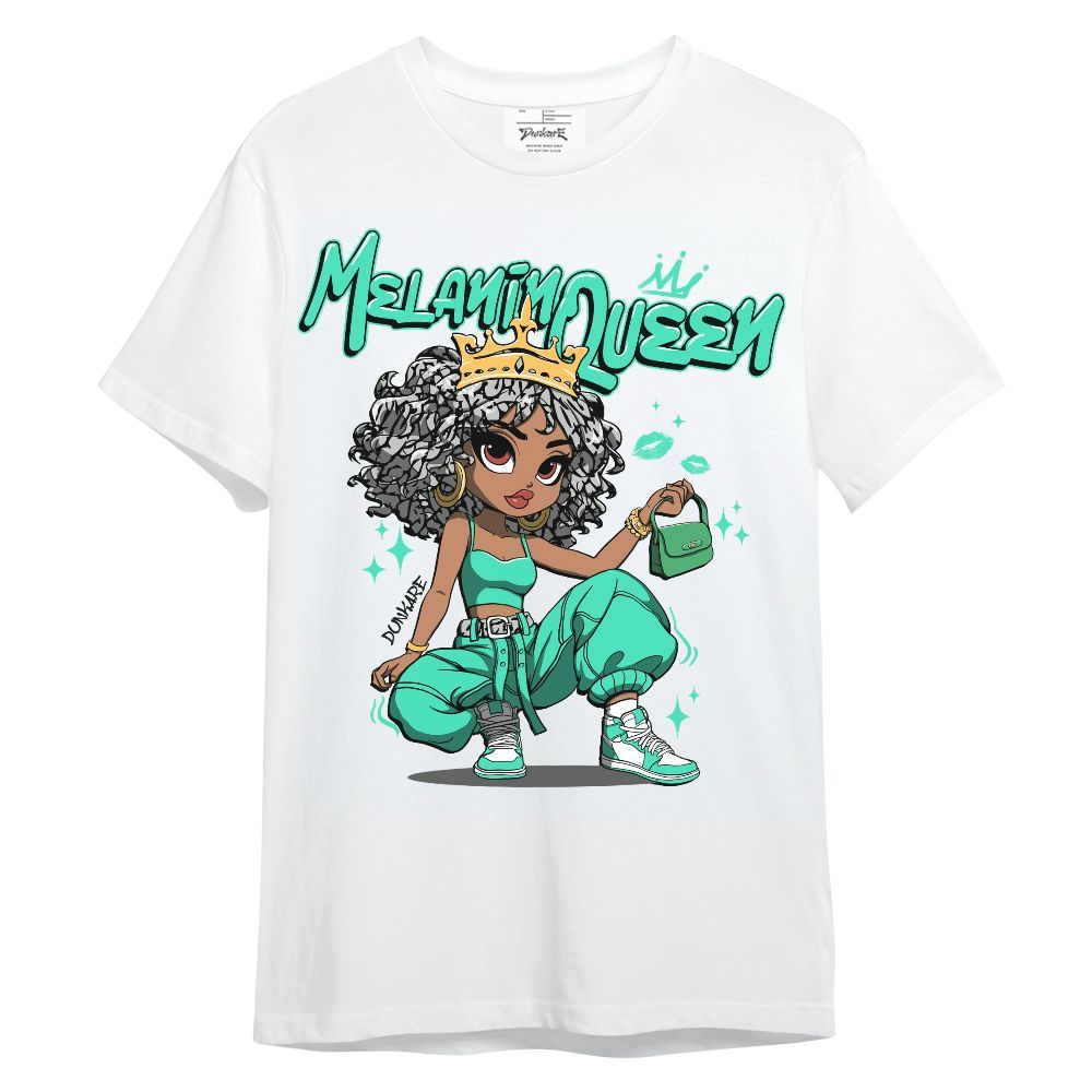 Shirt To Match Black Green Glow 3s - Melanin Queen Pretty Green Glow 3s Unisex Shirt
