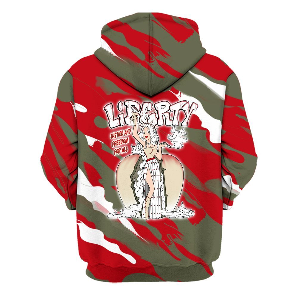 Hoodie To Match Travis Scott Low OG Medium Olive 1s - Midwest Cartoon Colored All Over Print