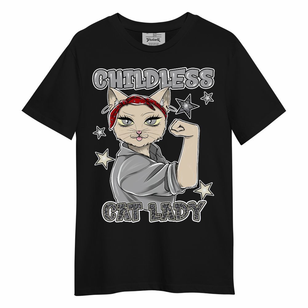 Shirt To Match Cement Grey 3s - Childless Kat Lady Unisex Shirt