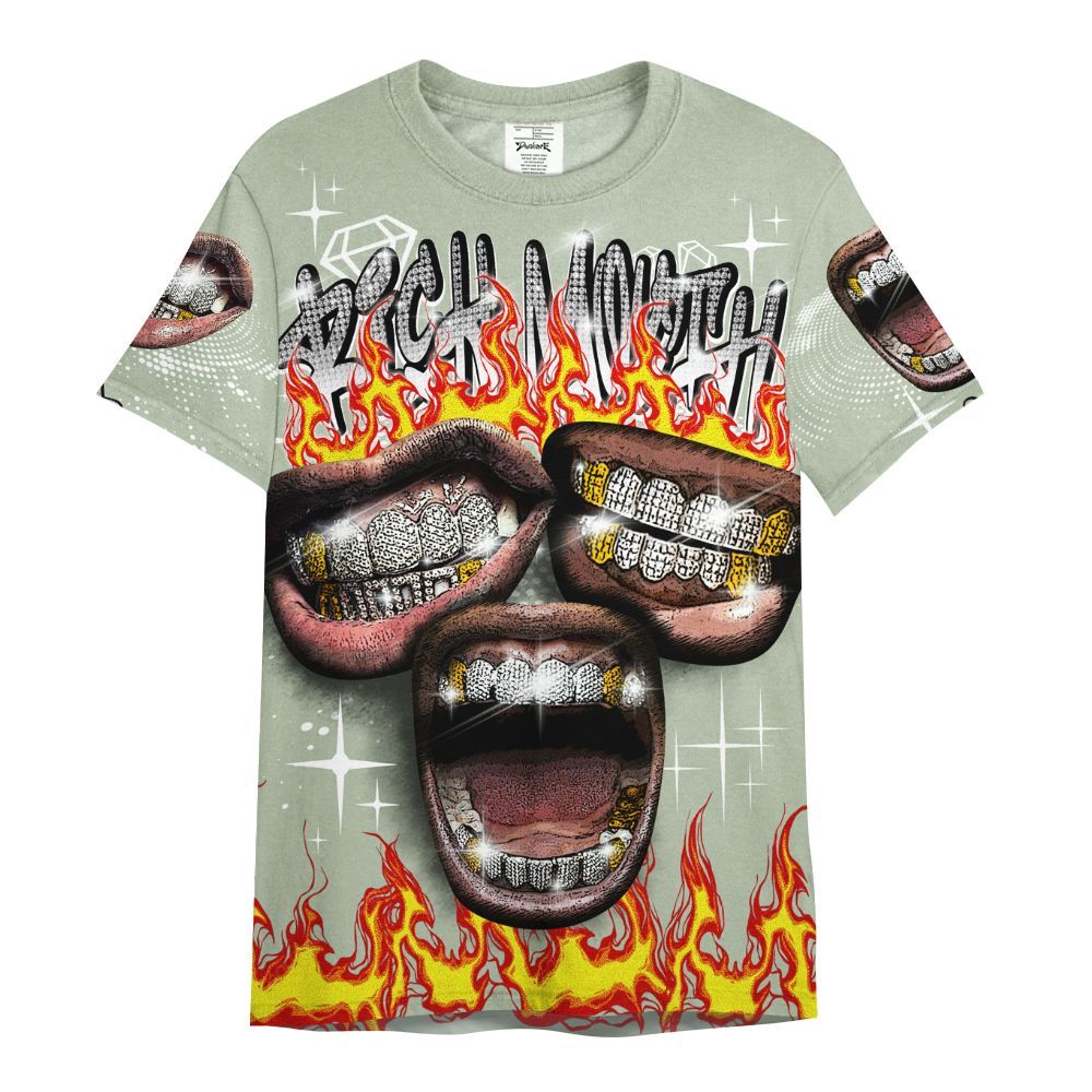 Shirt To Match Seafoam Sail 4s - Rich Mouth Fire Rap Retro 90s All Over Print