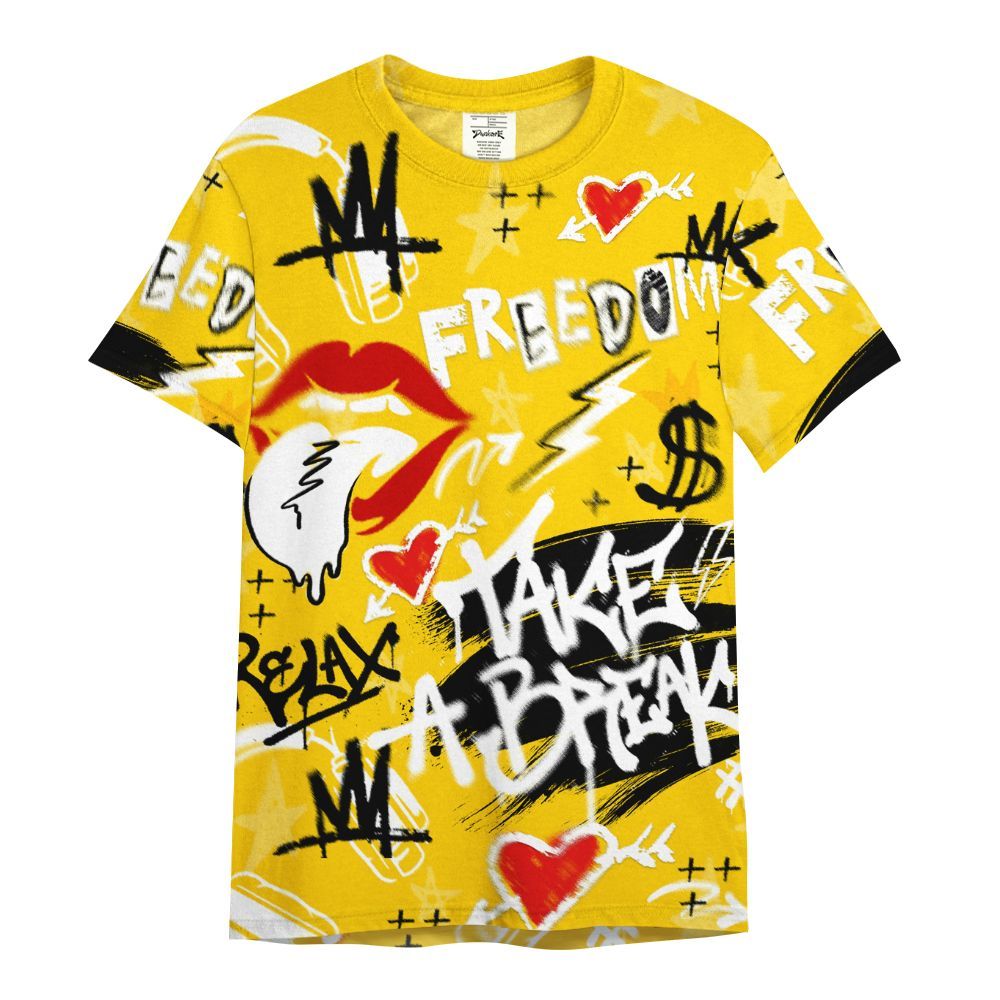 Shirt To Match Corteiz Air Max 95 Tour Yellow - Take Break Freedom Graffiti Streetwear All Over Print