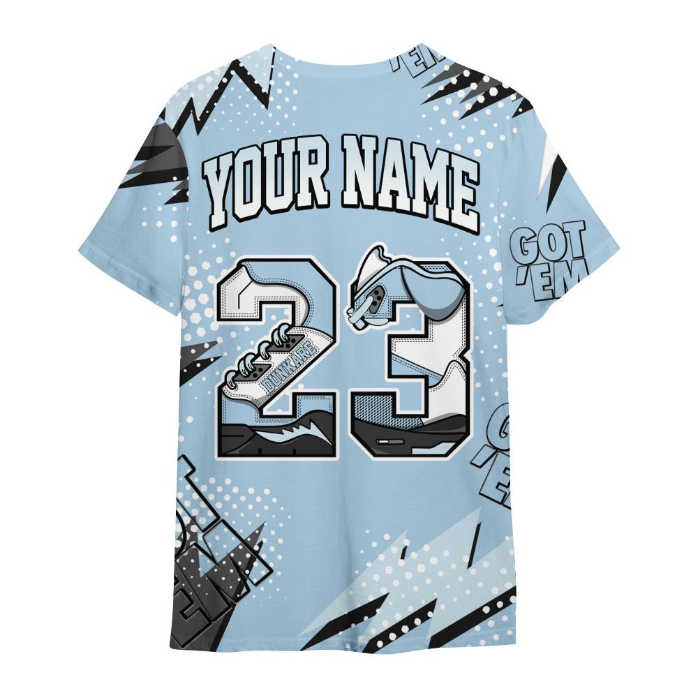 Shirt To Match Foamposite One Psychic Blue - 23 Custom Name 5s All Over Print