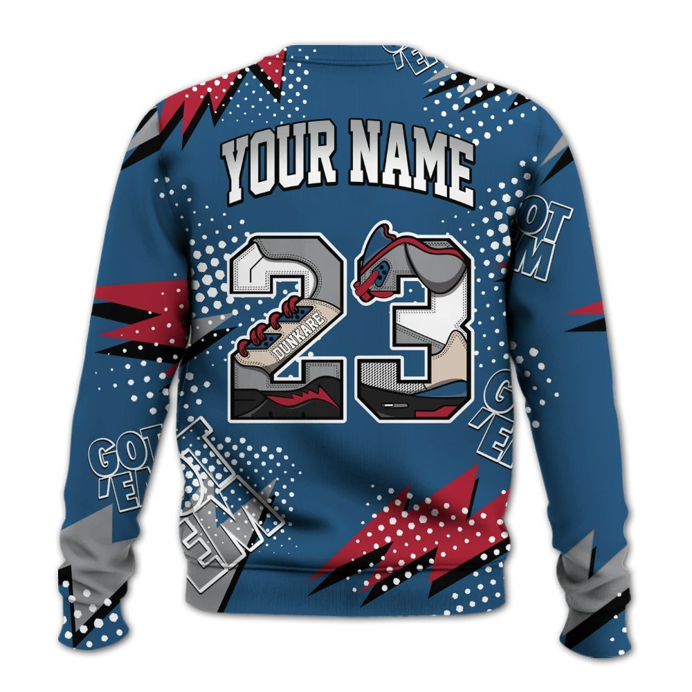 Sweatshirt To Match Rare Air 3s - Custom Name Number 23 5s All Over Print