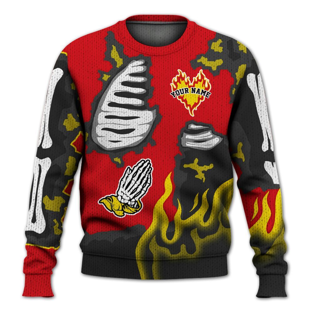 Sweater To Match Ferrari 14s - Dislike Us Burning Custom Name Graphic
