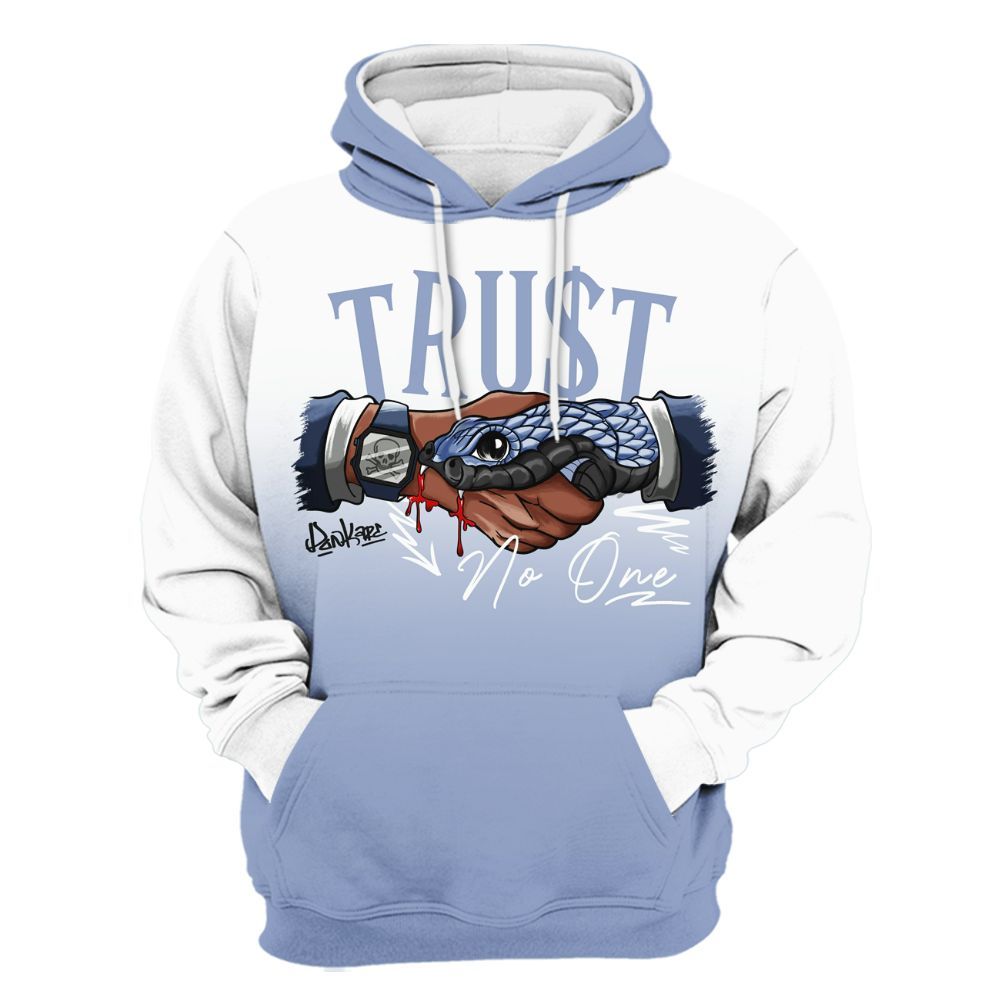 Hoodie To Match Retro Blue Grey 13s - Snake Trust No One Drip All Over Print