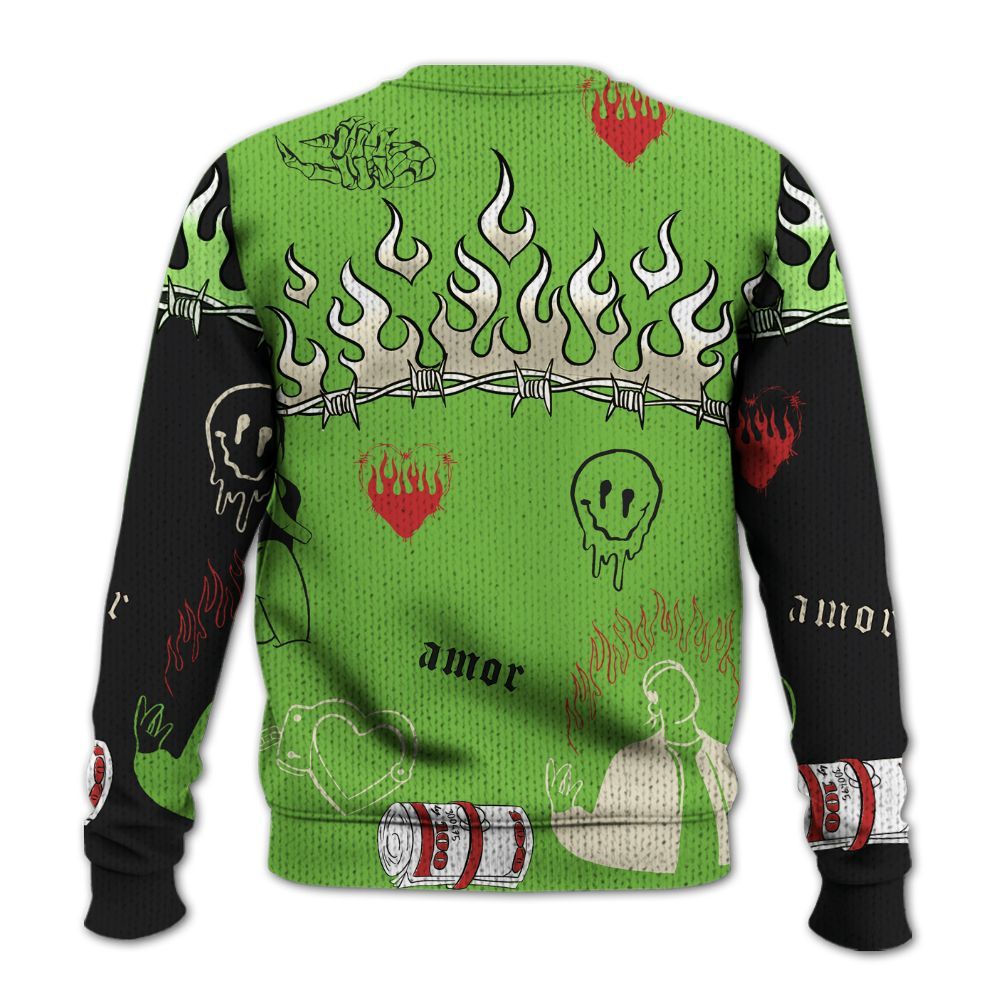 Knitted Sweater To Match Air Max Waffle SP Action Green - Snake Trust No One