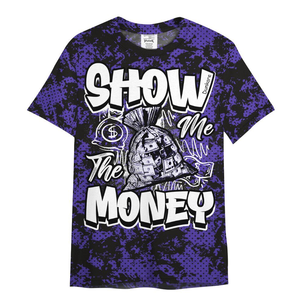 Shirt To Match Field Purple 12s - Show Me The Money Retro All Over Print