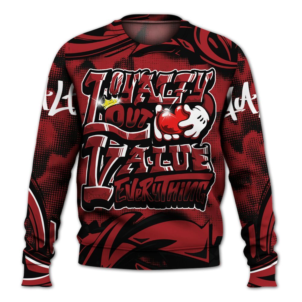 Sweatshirt To Match Alternate Flu Game 12s - Loyalty Out Value Graffiti All Over Print