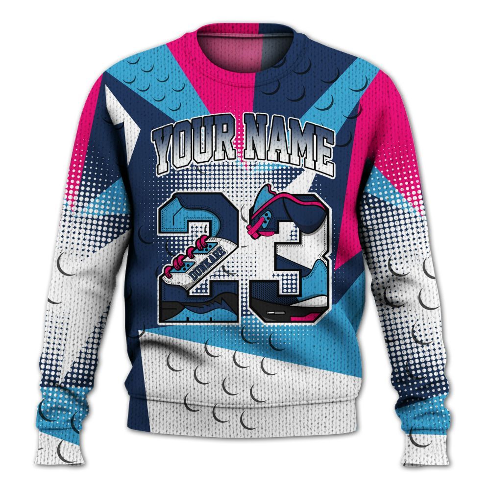 Knitted Sweater To Match Air Max 180 University Blue - Poly Custom Name Number 23 5s