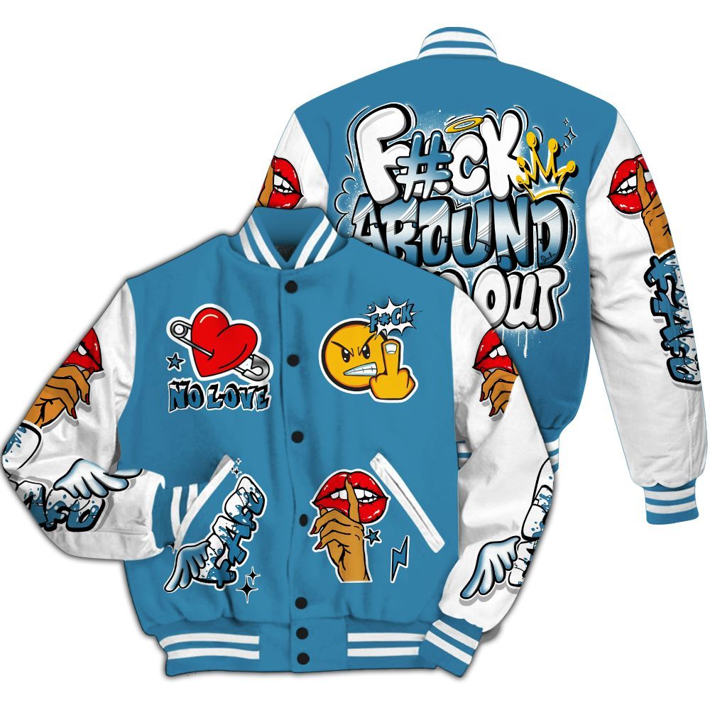 Varsity Jacket To Match High OG UNC Reimagined 1s - FK Around Find Out All Over Print