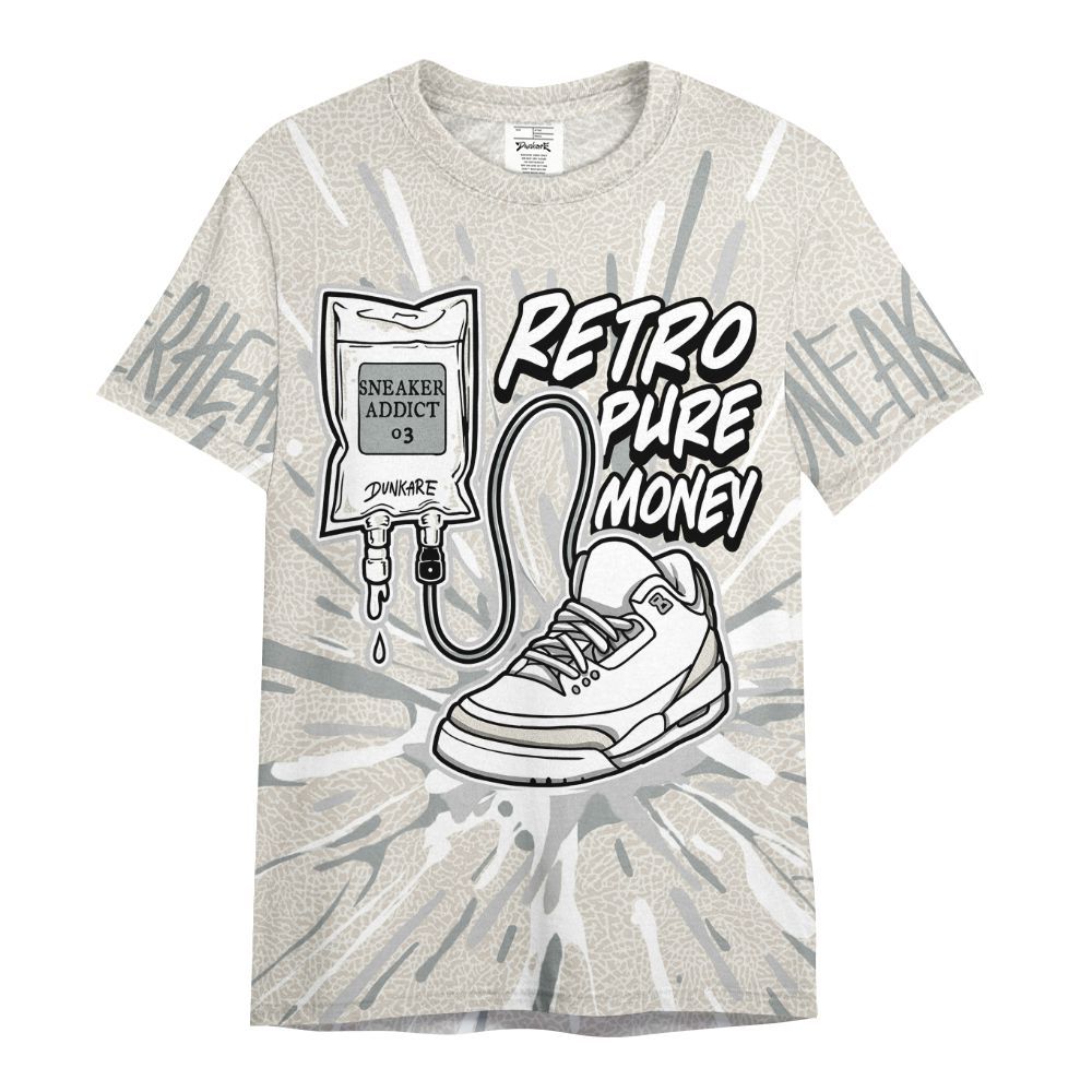Shirt To Match Retro Pure Money 3s - Sneaker Sickness Splash All Over Print