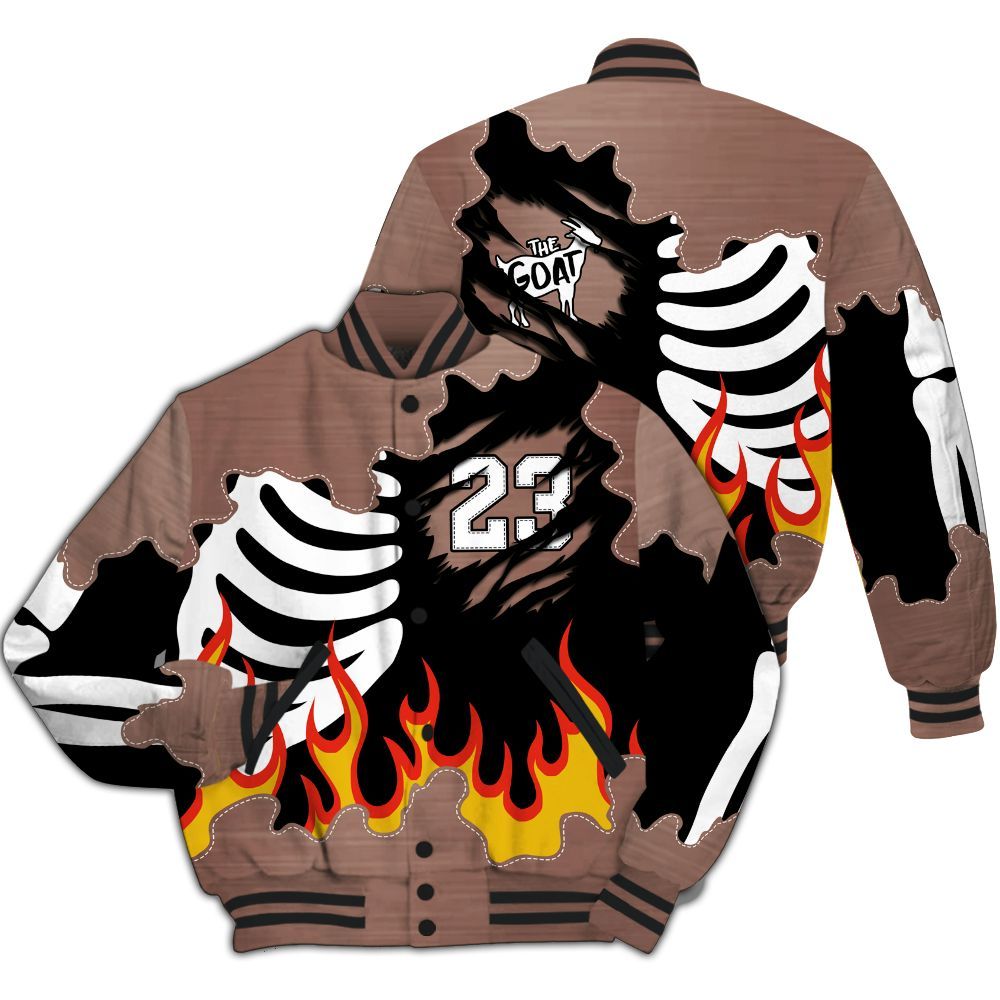 Varsity Jacket To Match KD 4 Christmas - Burning Skeleton 23 G.O.A.T All Over Print