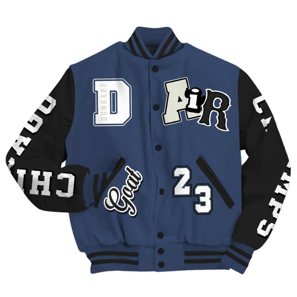 Varsity Jacket To Match Diffused Blue 3s - AIR Number 23 GOAT All Over Print