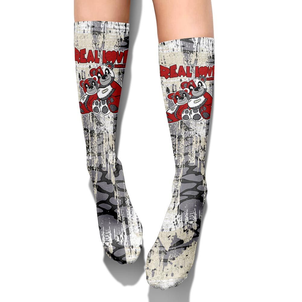 Sock To Match Cement Grey 3s - Sincere Fondness Bear Graphic Unisex