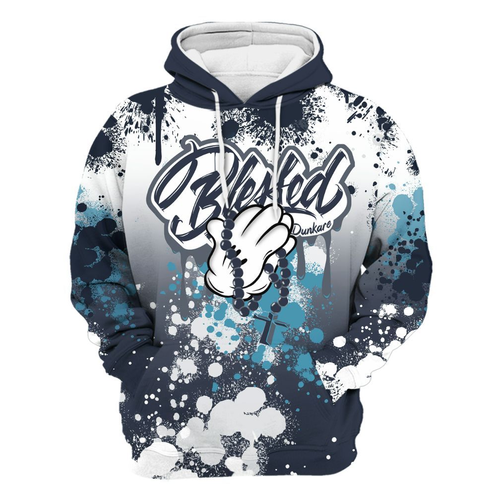 Hoodie To Match Retro Obsidian 13s - God Blessed Ink Drip All Over Print
